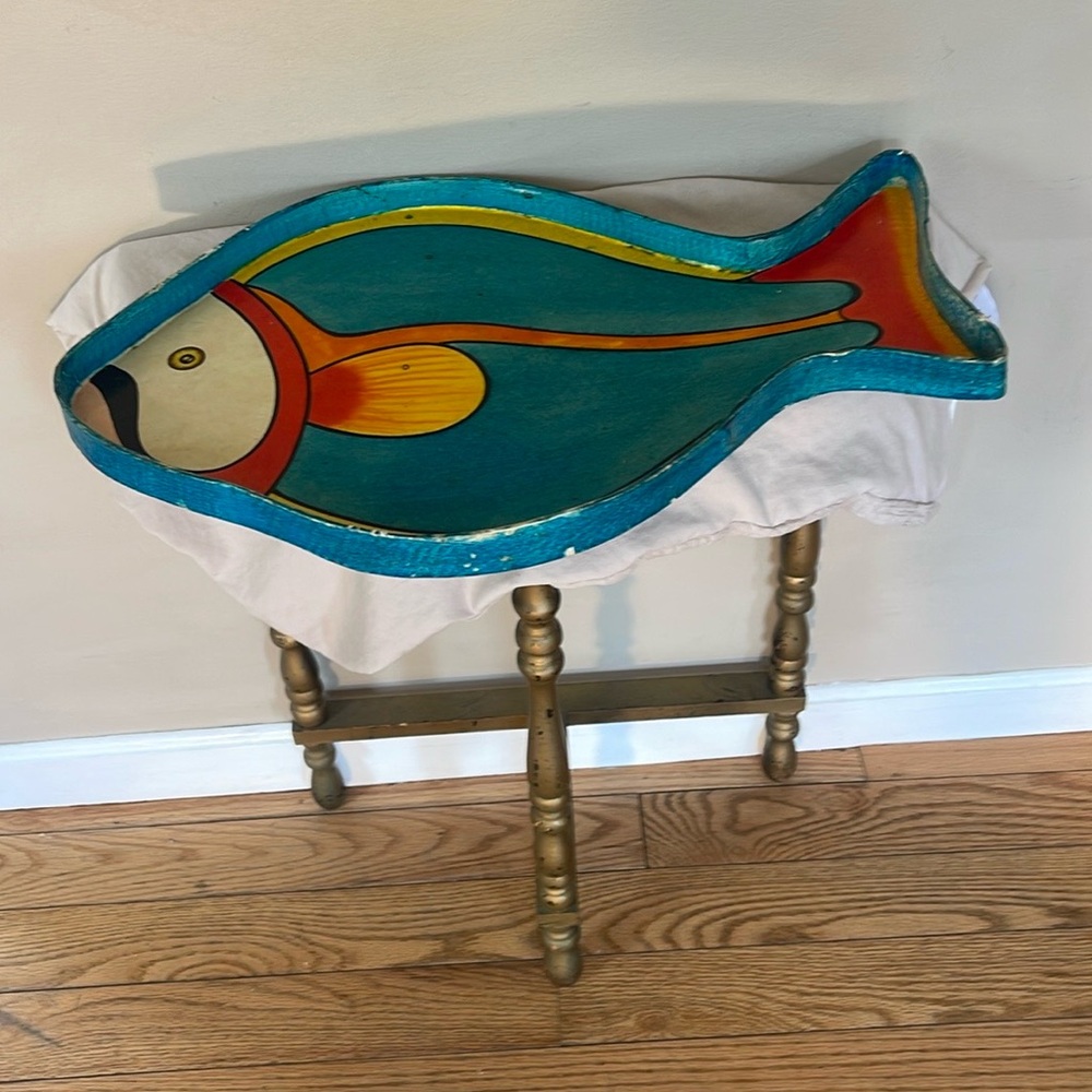 Fish Tray Basket Dish Large Platter Colorful Mexico Ocean Beach Serving Art